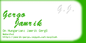 gergo jamrik business card